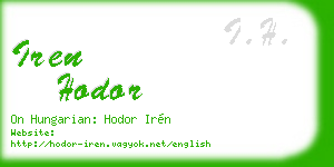 iren hodor business card