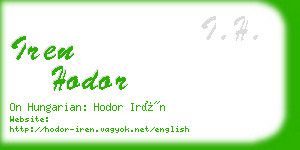 iren hodor business card